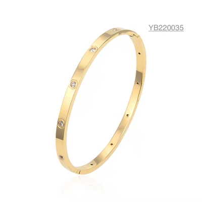 Bling Diamonds Light Vòng đeo tay bằng vàng sang trọng Thiết kế độc lập Vòng đeo tay bằng vàng SS316l