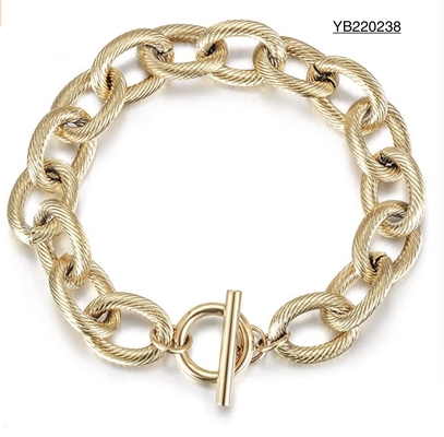 Thời trang Mỹ Vòng đeo tay quyến rũ vàng 14k INS Phong cách Vòng đeo khóa vàng đơn giản