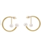 Bông tai mạ vàng 18K Trang sức bằng thép không gỉ Chuỗi ngọc trai hình chữ C cho bữa tiệc