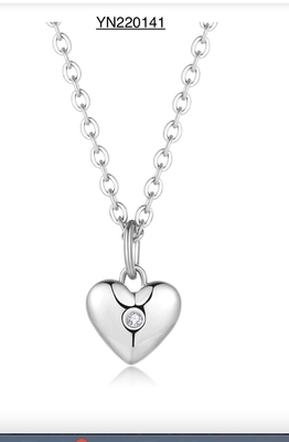 45 cm Mặt dây chuyền trái tim Valentine Vòng cổ Vòng cổ bằng thép không gỉ bạc cho vợ
