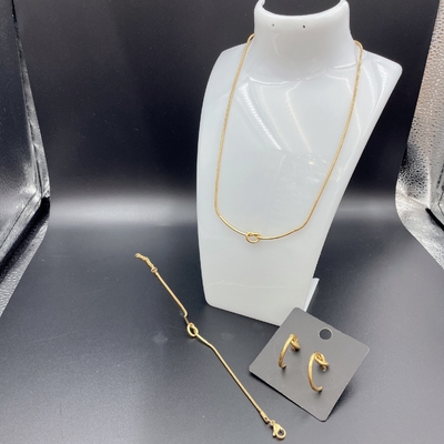 High Polish mới nhất màu vàng thép không gỉ tai, vòng cổ, vòng đeo tay cho phụ nữ