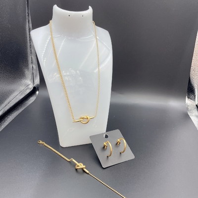 High Polish mới nhất màu vàng thép không gỉ tai, vòng cổ, vòng đeo tay cho phụ nữ