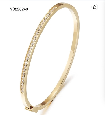 Bling Bling All Rhinestone Snap On Gold Bracelet Vòng tay quyến rũ cho phụ nữ