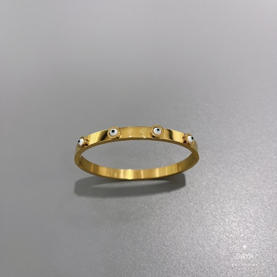 Bữa tiệc bằng thép không gỉ vàng 18K Vòng đeo tay màu xanh mắt Bộ khóa đeo tay