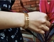 Superfluity Brand Wide Hollow Gold Bead Bracelet Vòng đeo tay bằng thép không gỉ vàng 24k
