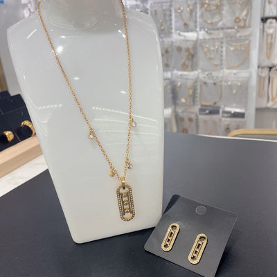Chiếc tai bằng thép không gỉ, vòng cổ, vòng đeo tay cho phụ nữ CNC cz với đá