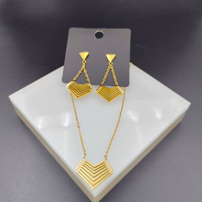 High Polish mới nhất màu vàng Zircon thép không gỉ tai, vòng cổ, vòng đeo tay cho phụ nữ