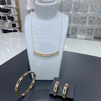 2024 New Waterproof Trendy Stainless Steel Jewelry Sets, 18K Gold, Quà tặng sang trọng, bán buôn
